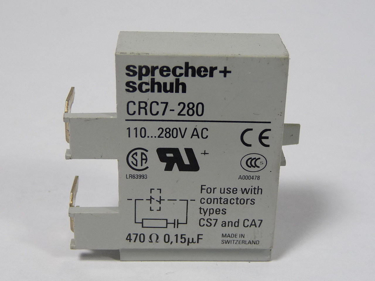 Sprecher + Schuh CRC7-280 Surge Supressor 110-280VAC USED