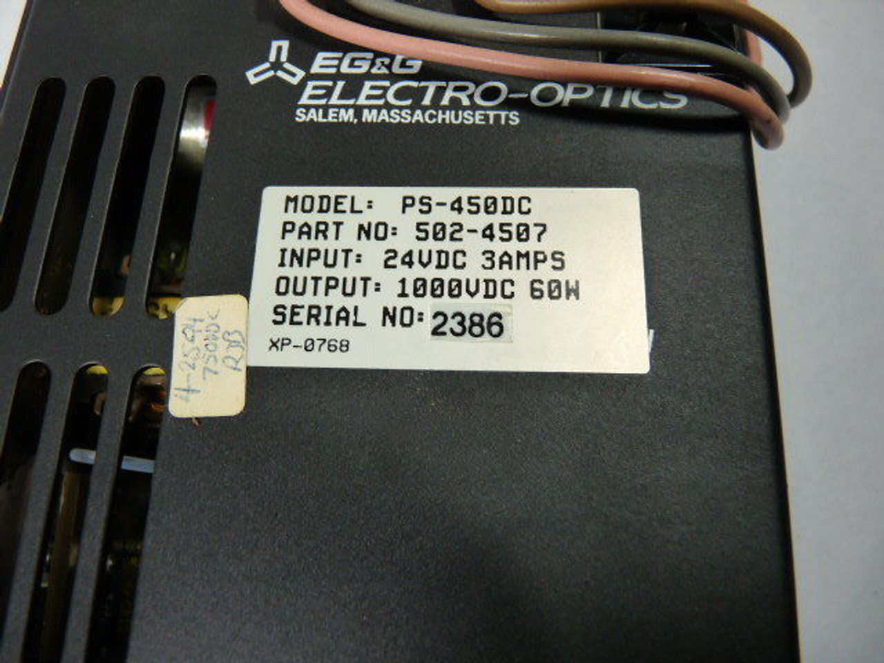 EG&G PS-450DC Power Supply 3 Amp 24VDC USED