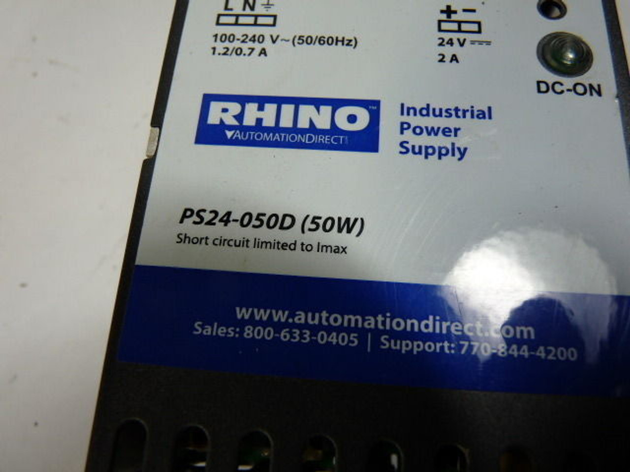 Rhino PS24-050D Power Supply Module 24VDC USED