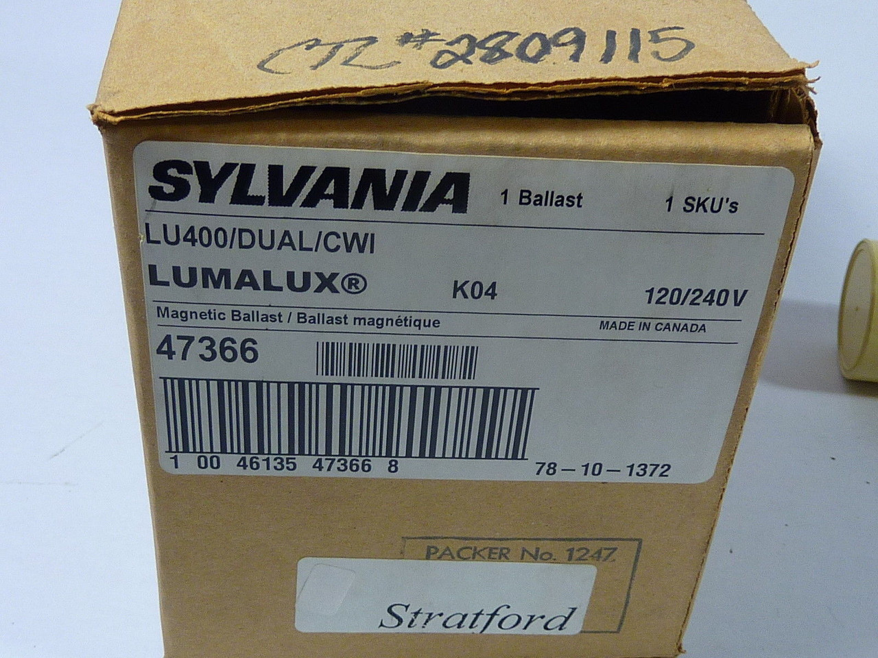 Sylvania LU400/DUAL/CWI Lumalux Ballast 47366 120/240V ! NEW !