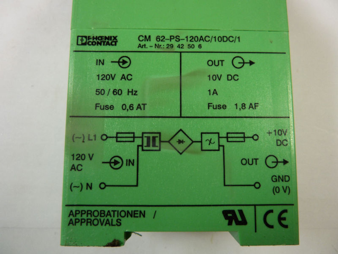 Phoenix Contact CM62-PS-120AC/10DC/1 Power Supply USED