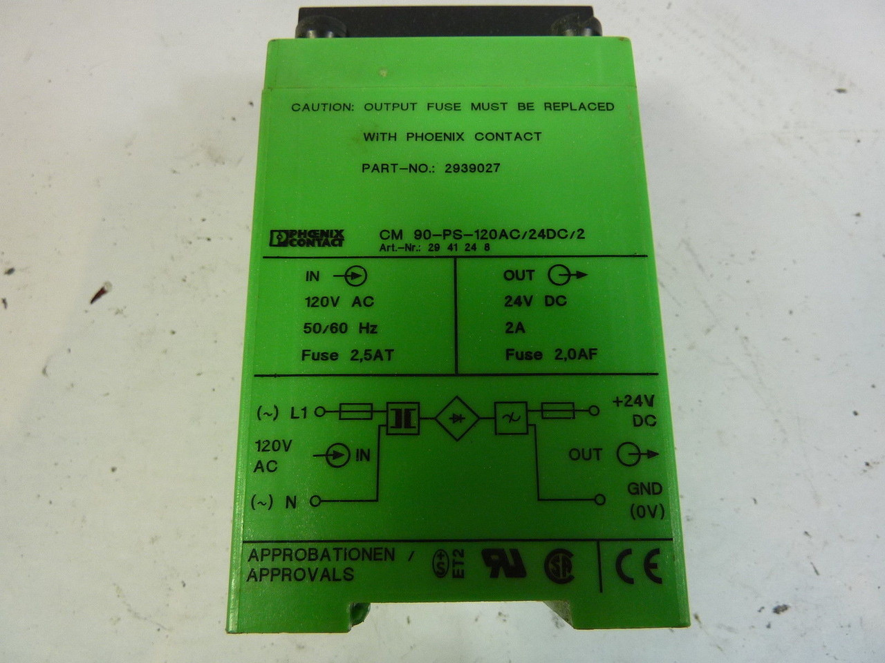 Phoenix Contact CM90-PS-120AC/24DC/2 Power Supply USED