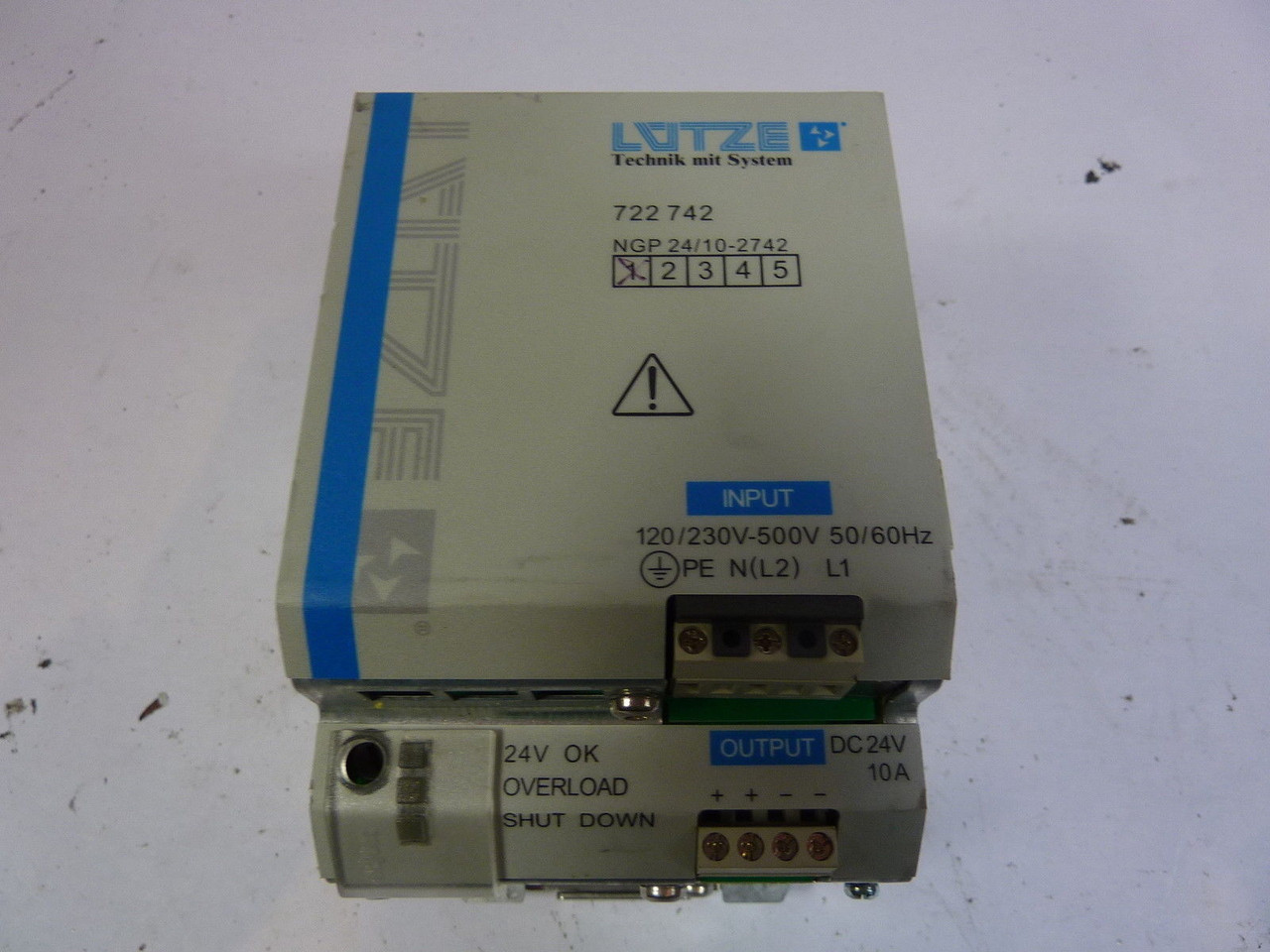 Lutze 722742 Power Supply 10 Amp 24VDC USED