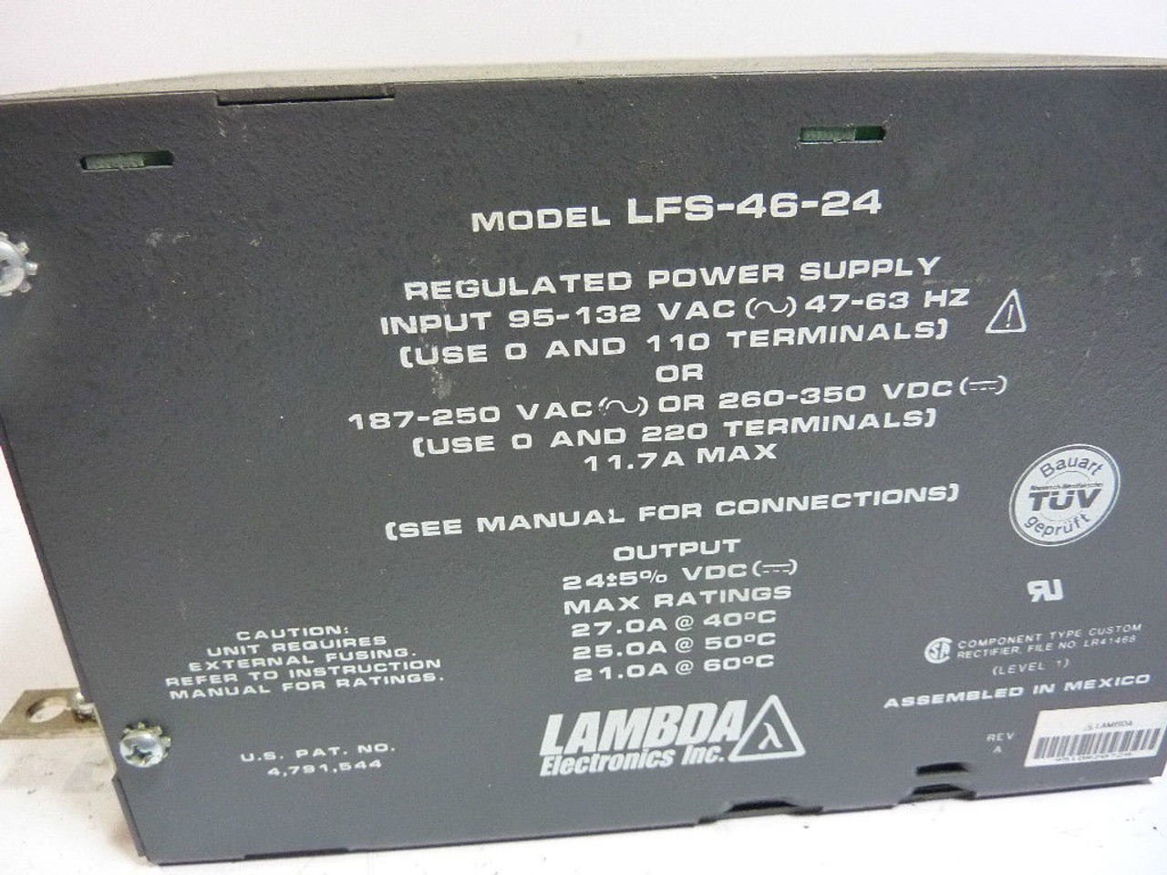 Lambda LFS-46-24 Power Supply 11.7 Amp 96-132V USED