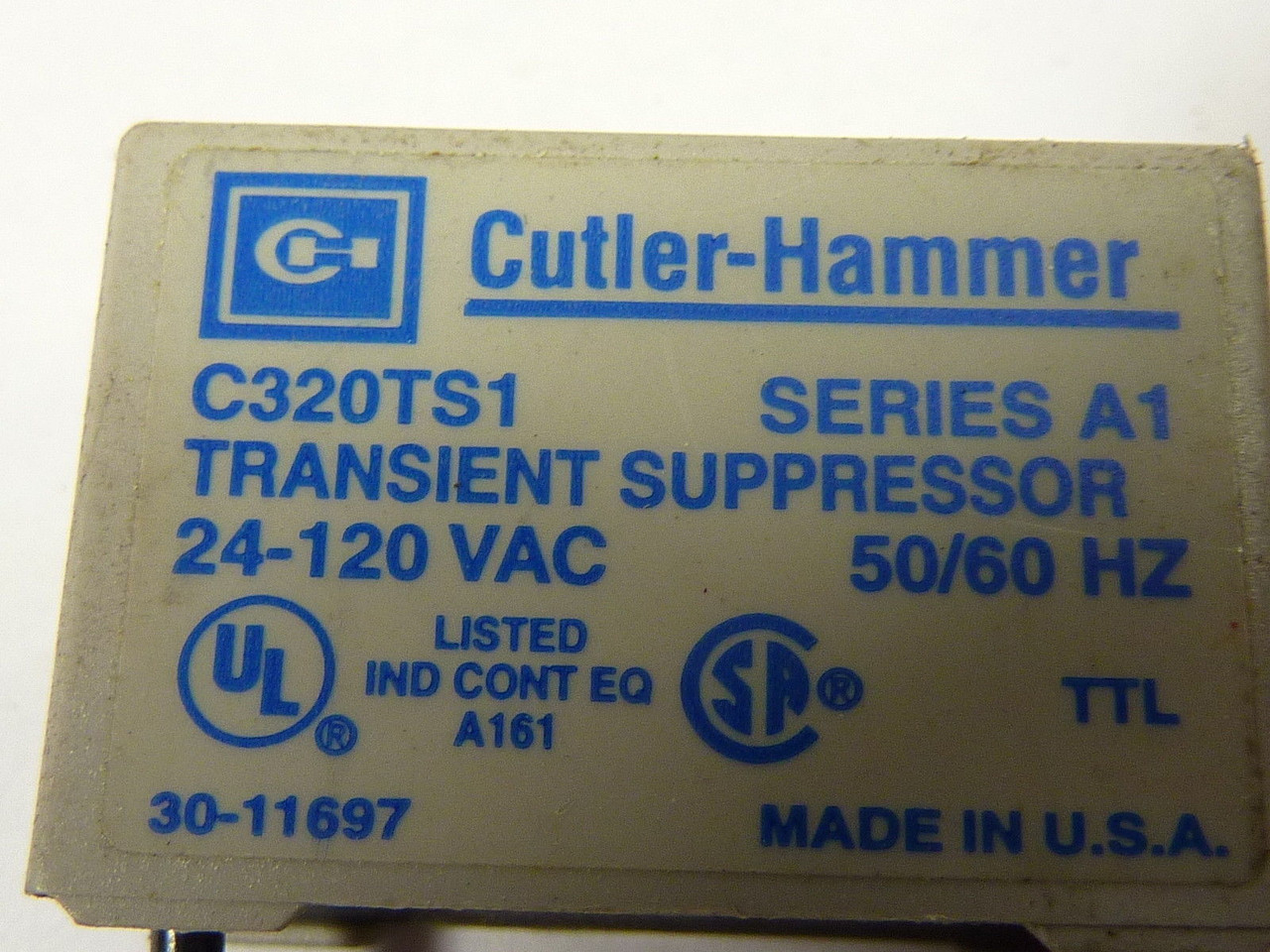Cutler Hammer C320TS1 Transient Surge Suppressor 120V Coil USED