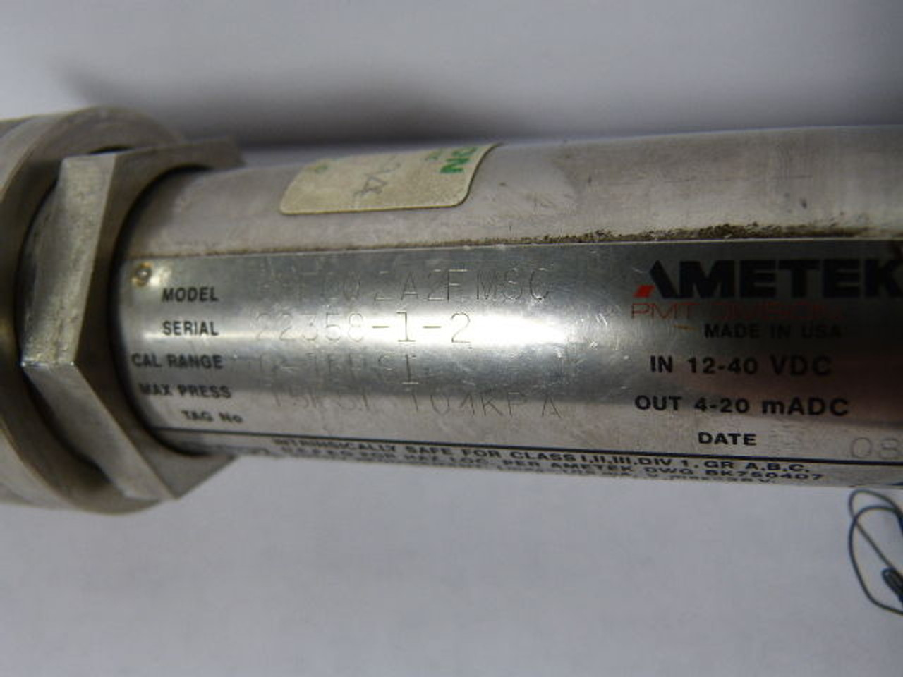 Ametek 88F002A2FMSC Pressure Transmitter USED