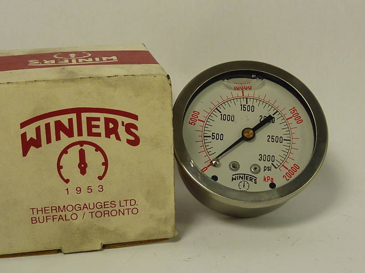 Winters Pressure Gauge Liquid Filled 0/3000psi WIN-811 ! NEW !