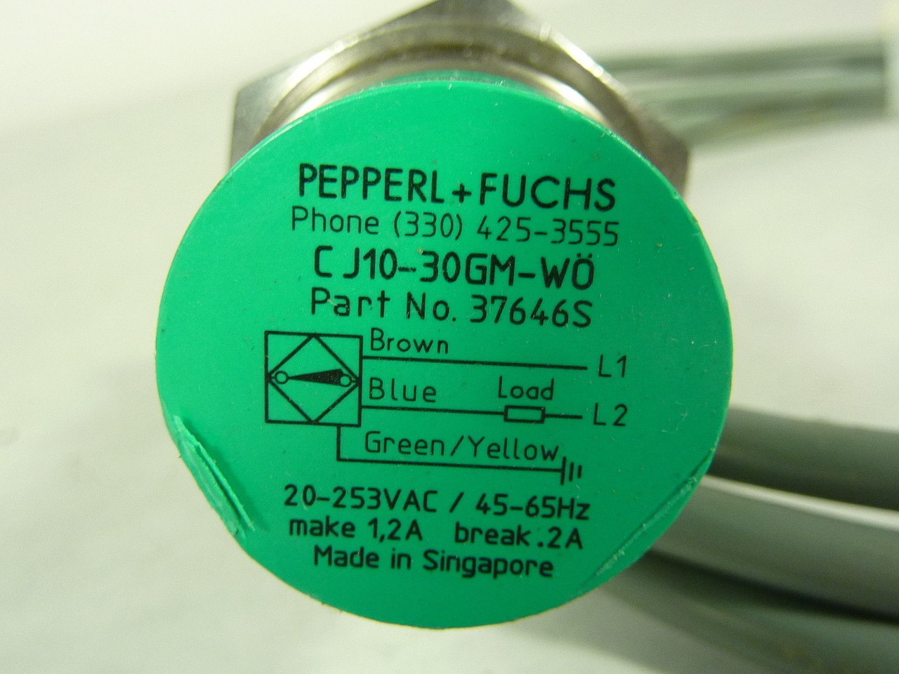 Pepperl+Fuchs CJ10-30GM-W0 Proximity Sensor 20-253VAC 45-65HZ .2A NOP