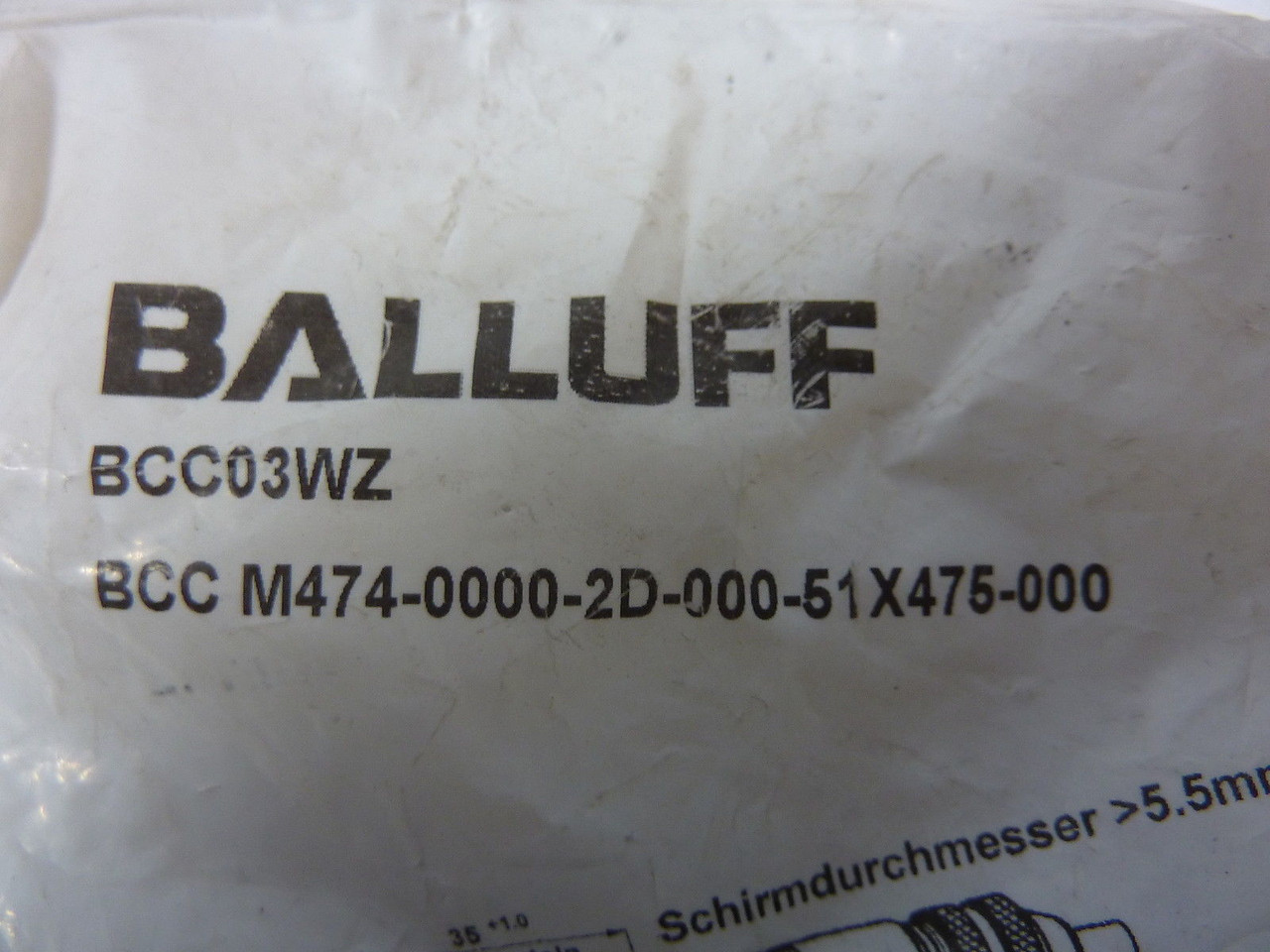 Balluff BCC M474-0000-2D-000-51X475-000 Connector ! NEW !
