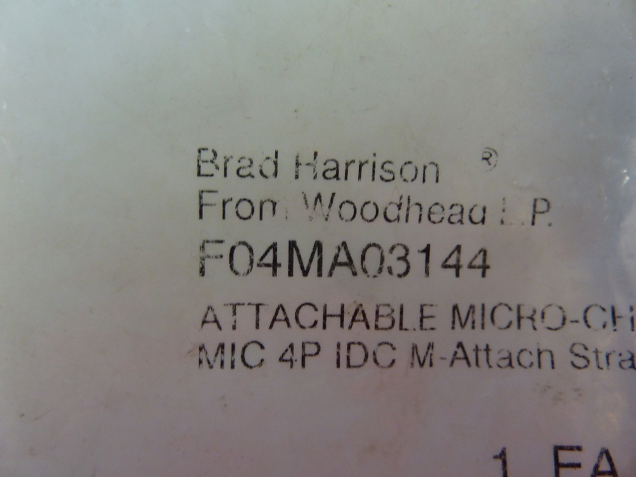 Brad Harrison F04MA03144 Connector Male 4 Pole ! NEW !