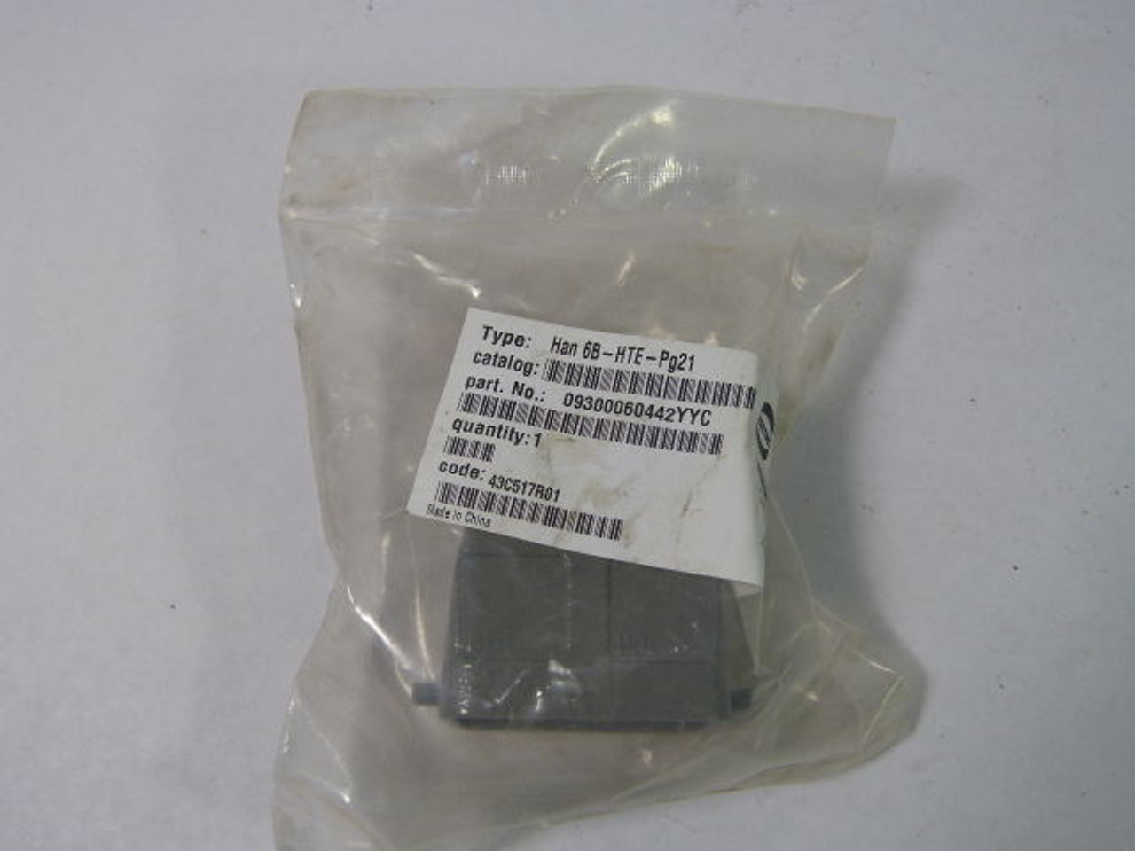 Harting Han6B-HTE-PG21 Heavy Duty Connector Housing ! NEW !