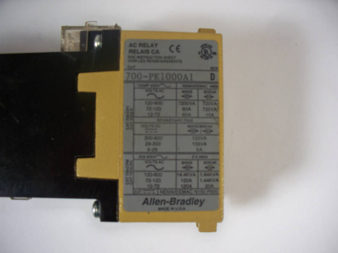 Allen-Bradley AC Relay Series D 700-PK1000A1 USED