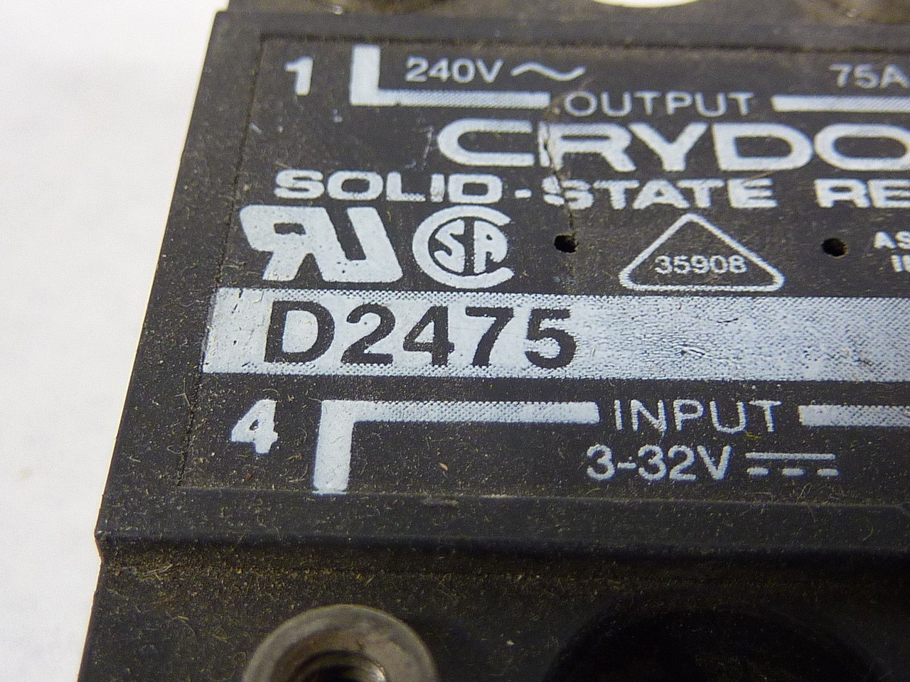 Crydom D2475 Solid State Relay 32VDC 280VAC 75A USED