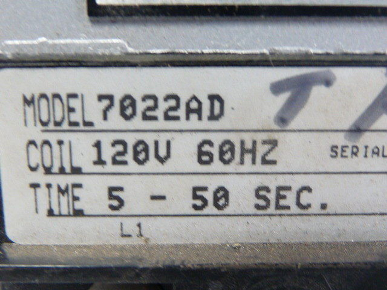 Agastat 7022AD Time Delay Relay 5-50sec 120VAC DPDT USED