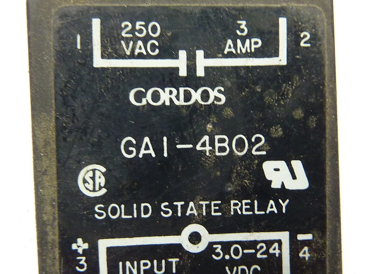 Gordos GA1-4B02 Solid State Relay 3A 250VAC 3-24 VDC USED
