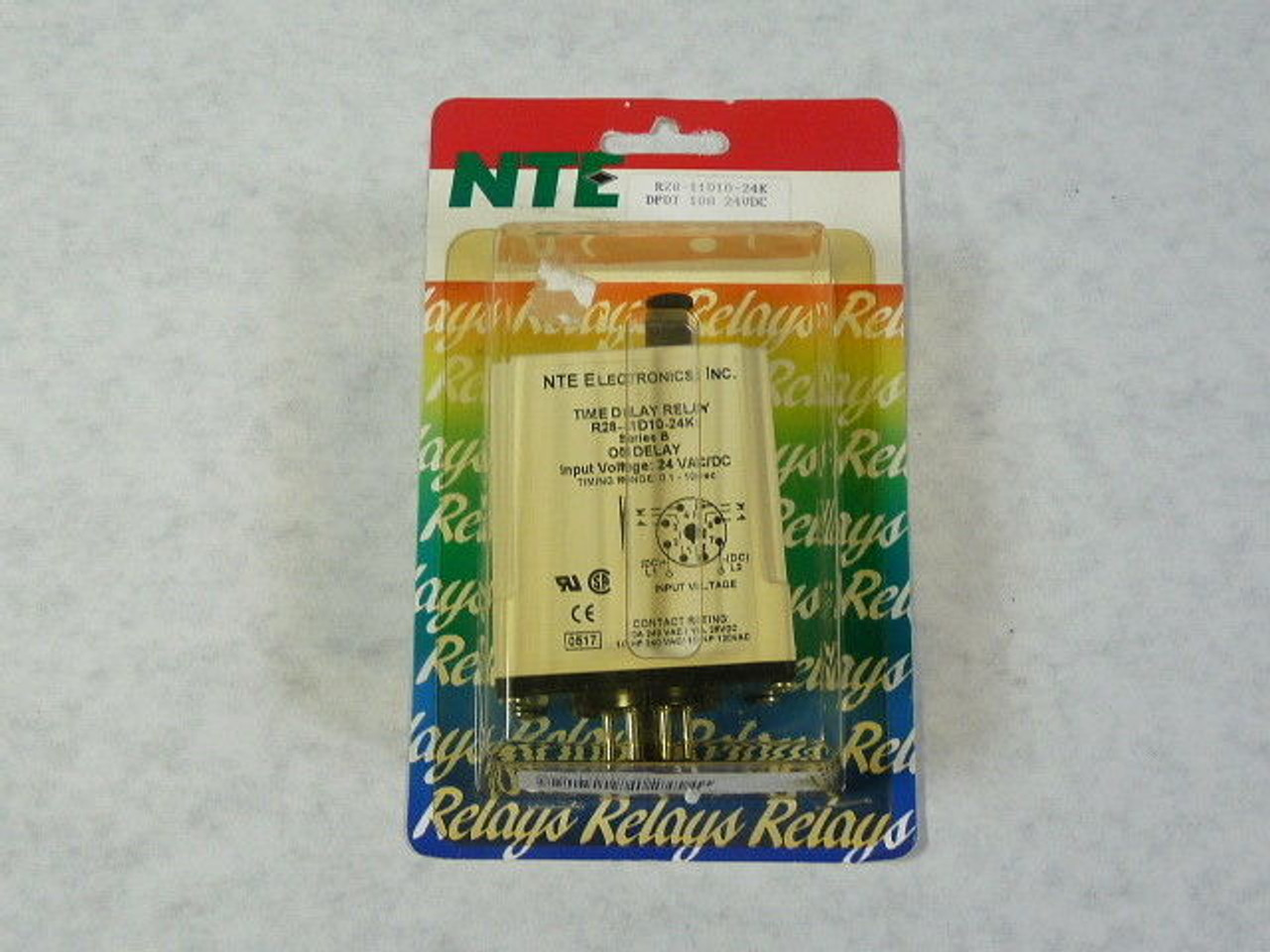 NTE R28-11D10-24K Adjustable Time Delay Relay DPDT 10A 120VAC ! NEW !