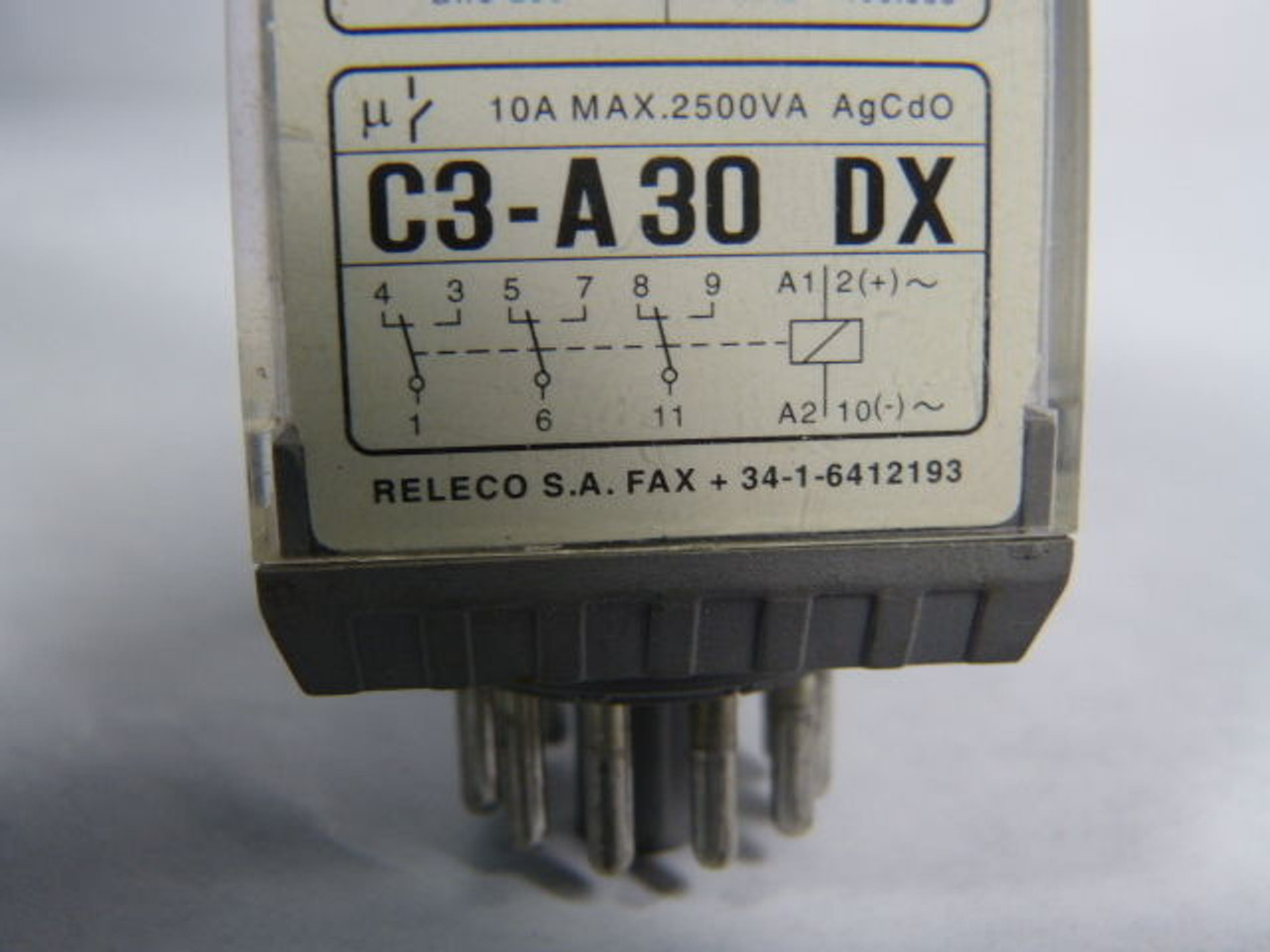 Releco C3-A30DX/24VDC General Purpose Power Relay 11-Pin 3 Pole USED