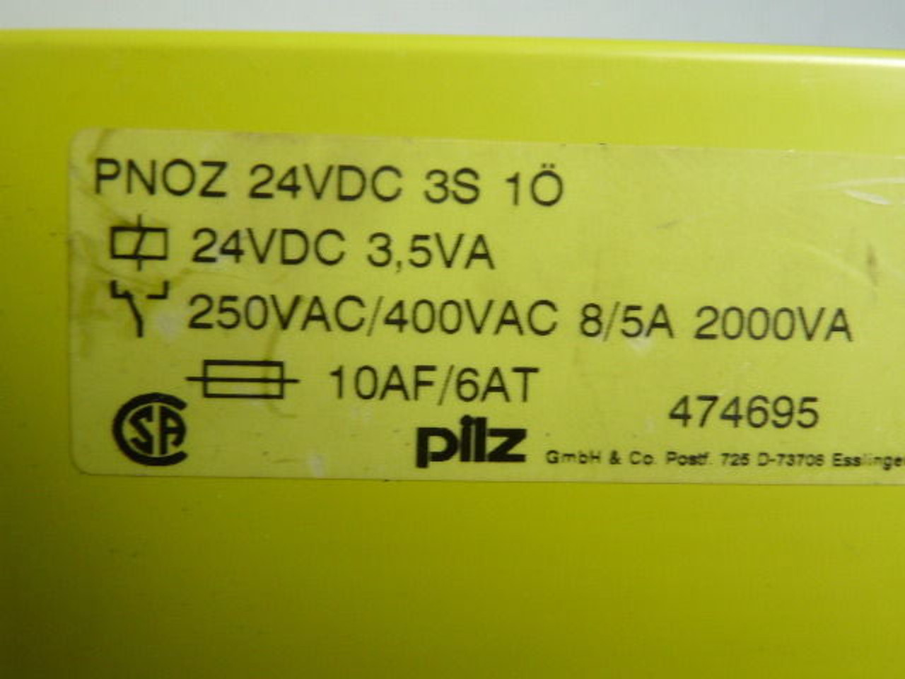 Pilz PNOZ-24VDC-3S-1O Isolation Safety Relay 5VA 24V 3.5W USED