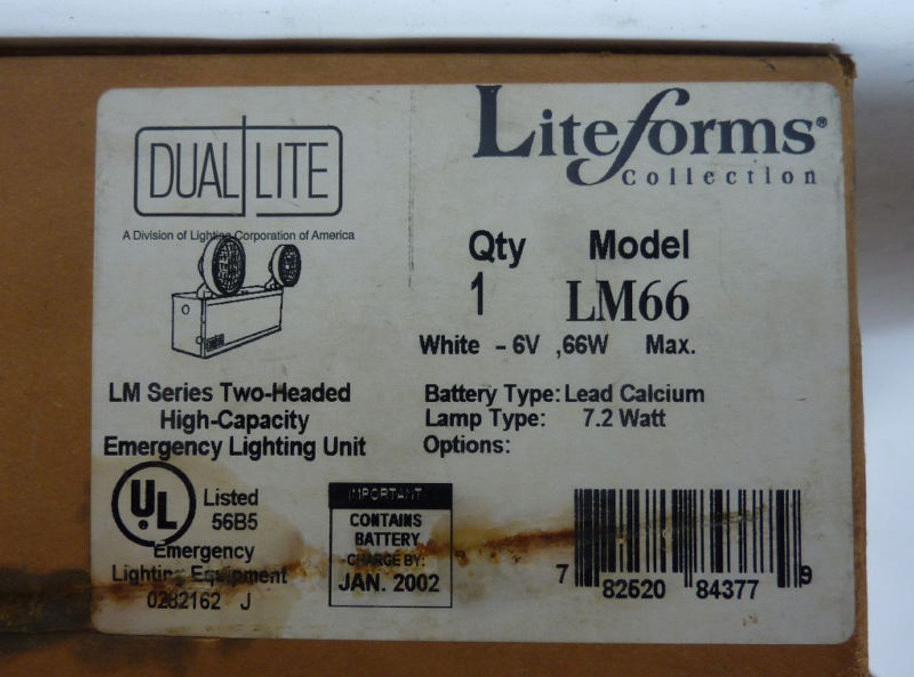 Dual Lite LM66 Emergency Lighting Unit 6V 12aH 66W ! NEW !