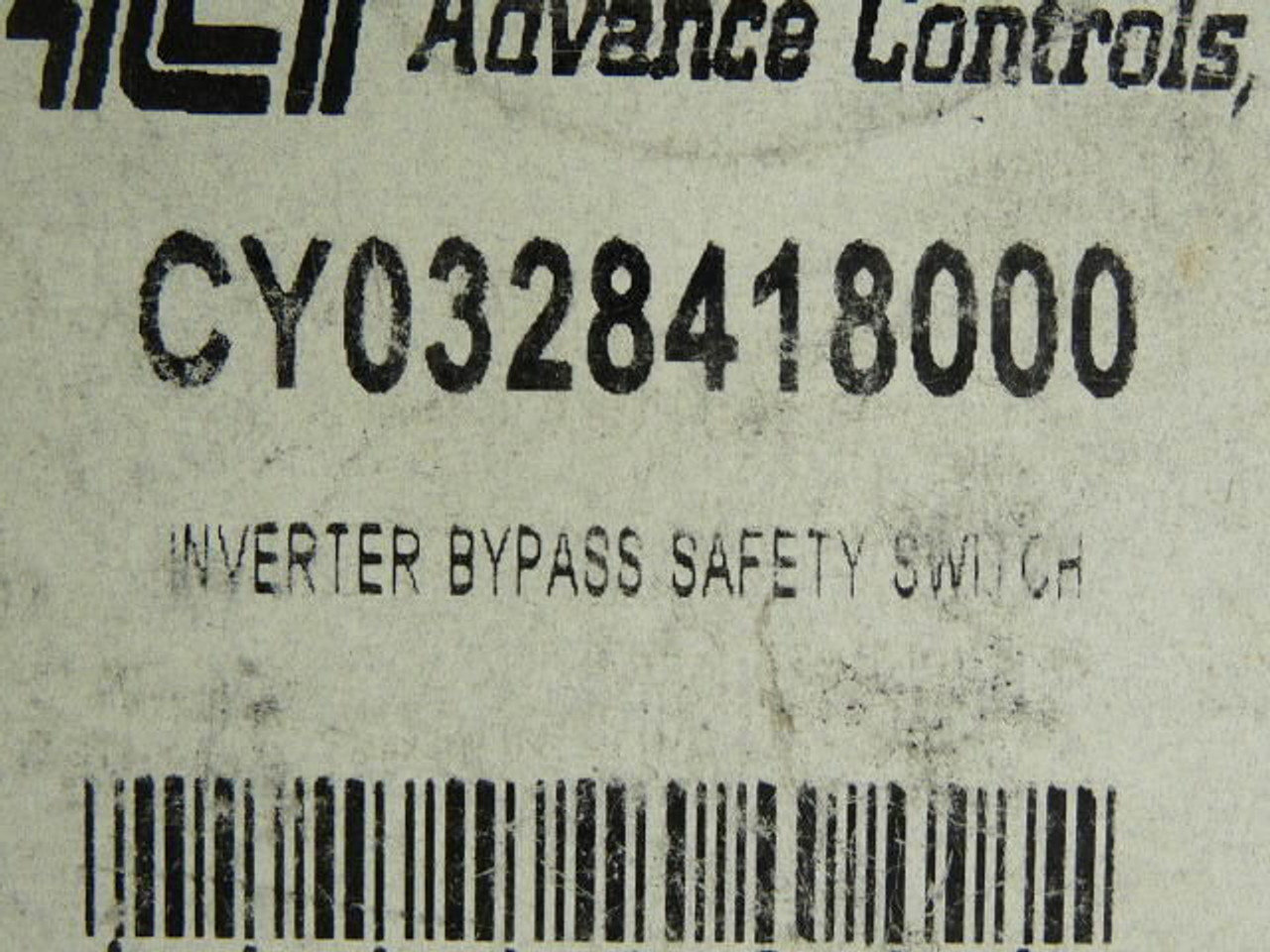 ACI 111569 CY0328418000 HVAC Control Inverter Bypass Safety Switch ! NEW !