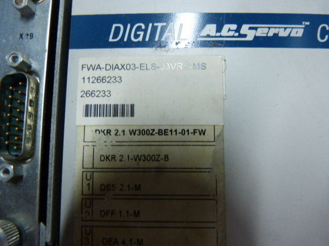 Indramat DKR2.1W300Z-BE11-01-FW Digital AC Servo Controller USED