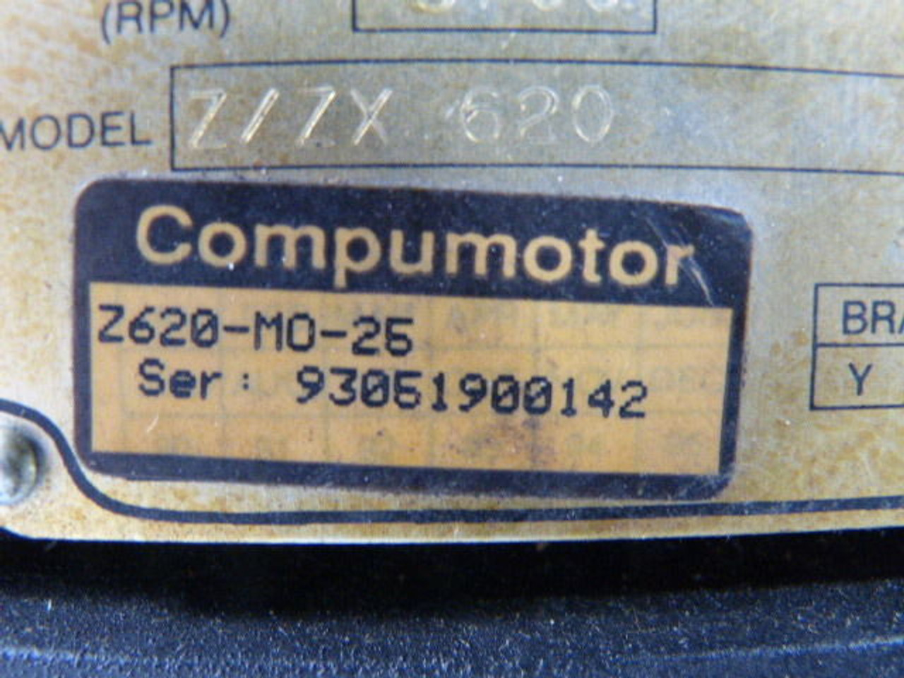 Parker CompuMotor Z620-MO-25 Z/ZX620 Servo Motor 3700RPM 230V USED