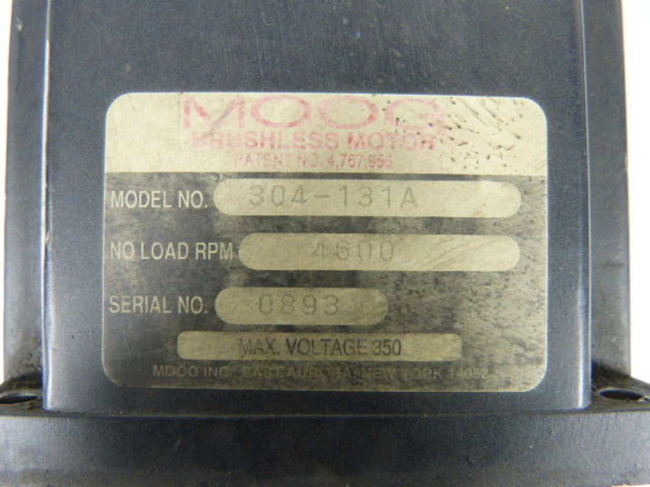 Moog 304-131A Brushless Servo Motor 4600RPM 350V 5.42Nm USED