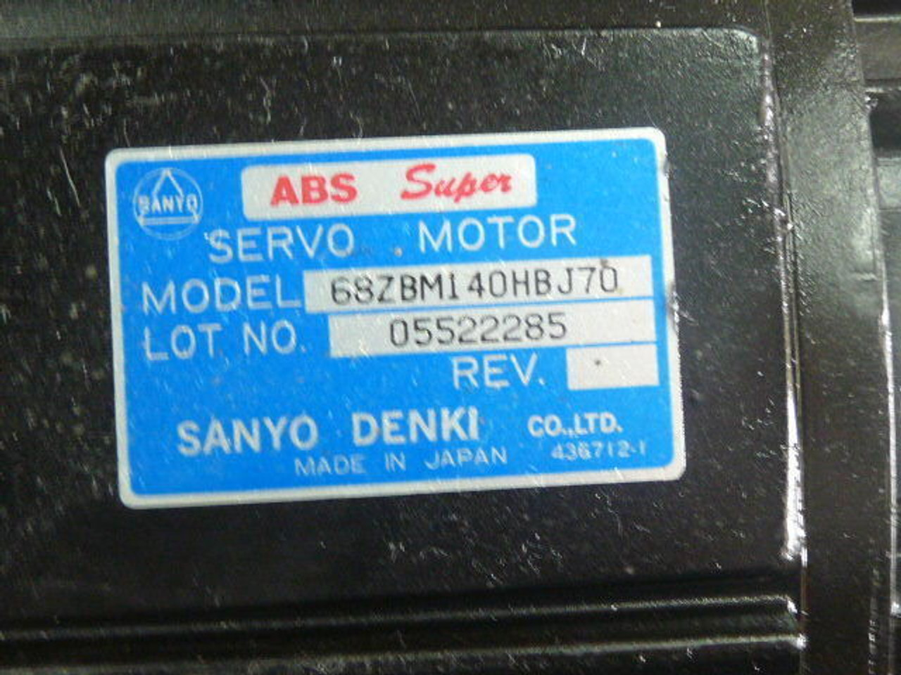 Sanyo Denki 68ZBM140HBJ70 ABS Super Servo Motor USED