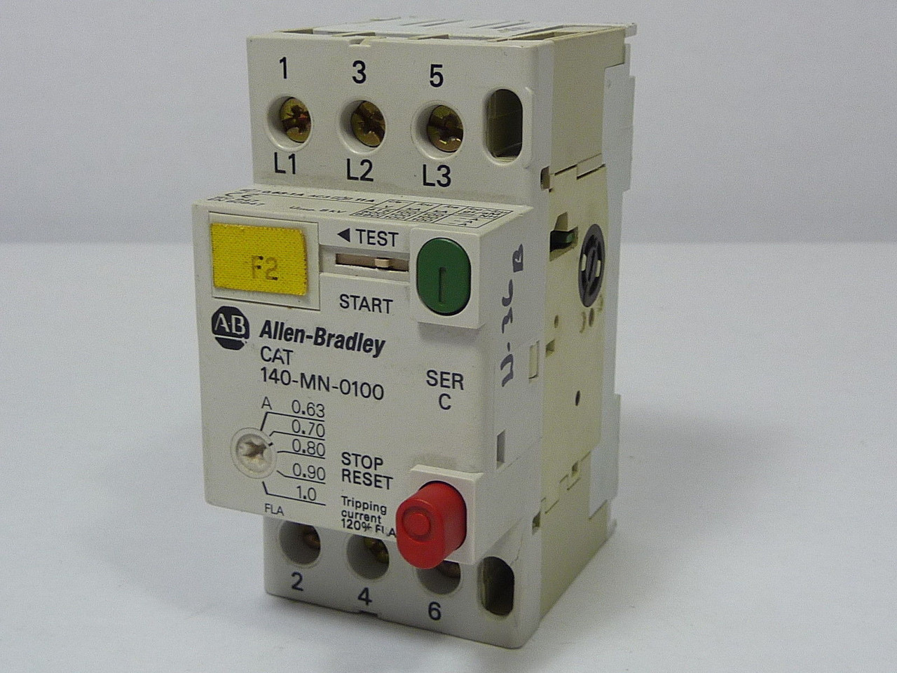 Allen-Bradley 140-MN-0100 Manual Motor Starter 0.63-1A 3pole "New Style" USED