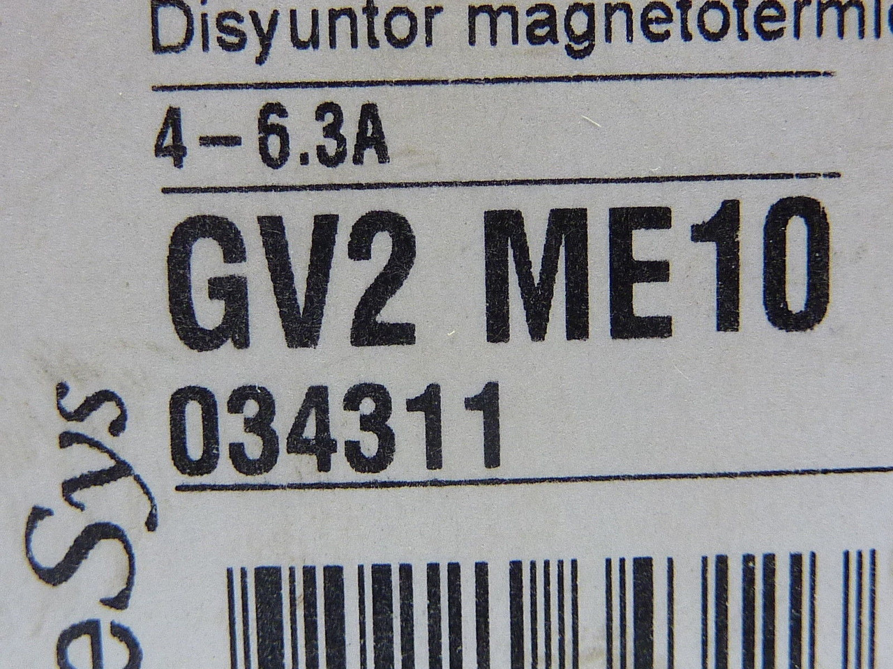 Telemecanique GV2-ME10 Manual Starter 600VAC 6.3A ! NEW !