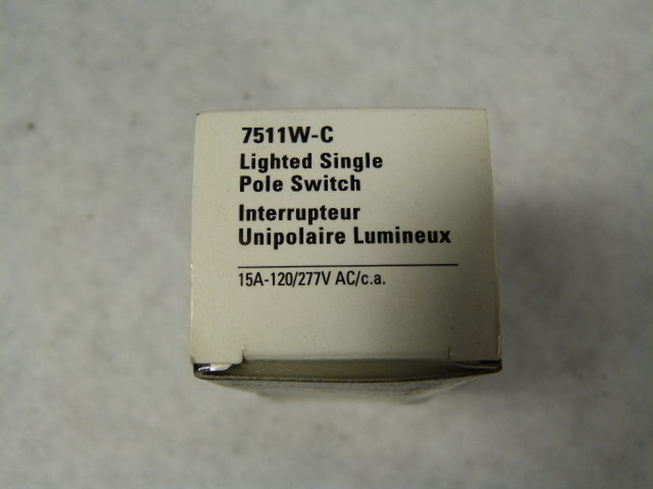 Cooper 7511W-C Lighted Single Pole Switch ! NEW !