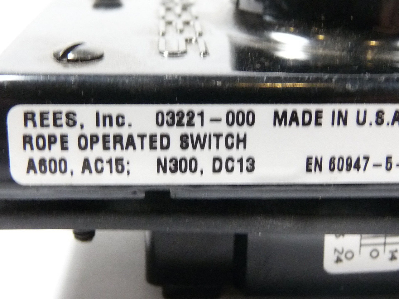 Rees Inc 03221-000 Heavy Duty Rope Operated Switch A600 N300 NO LEVER USED