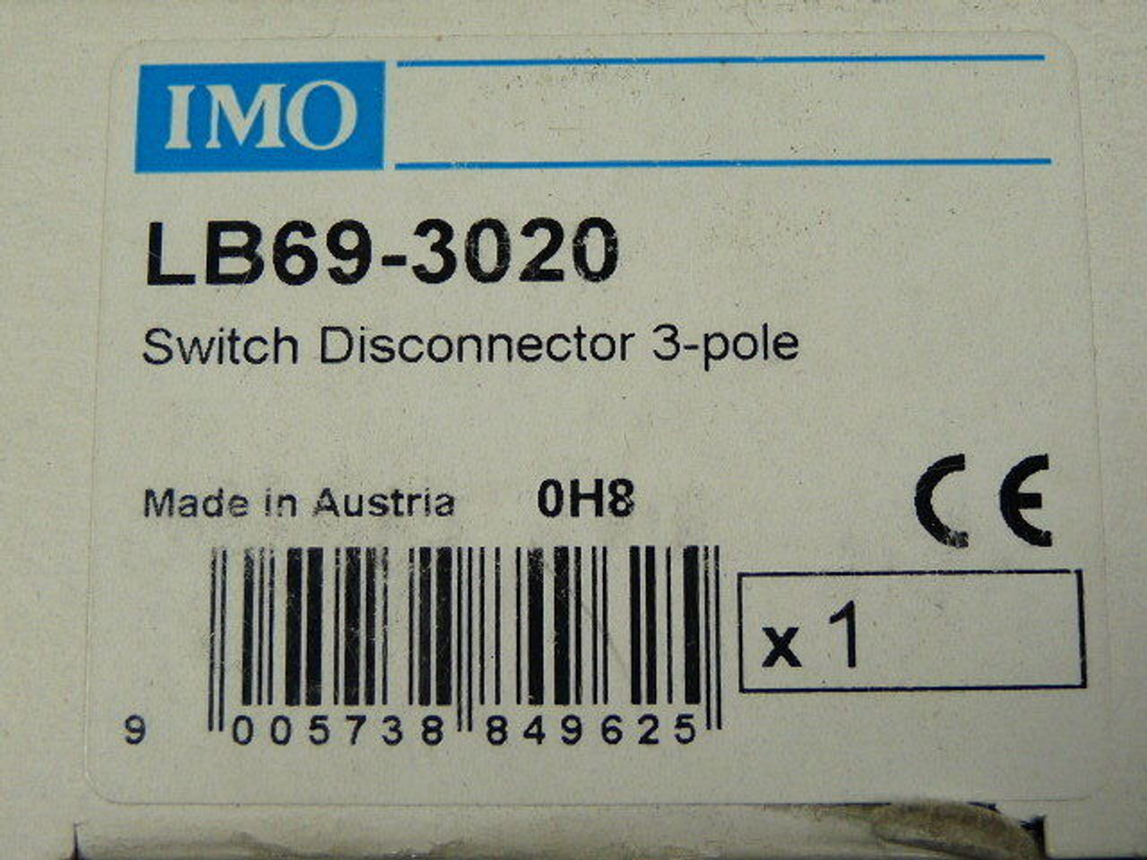 IMO LB69-3020 Switch Isolator 20A 3-Pole 415V ! NEW !