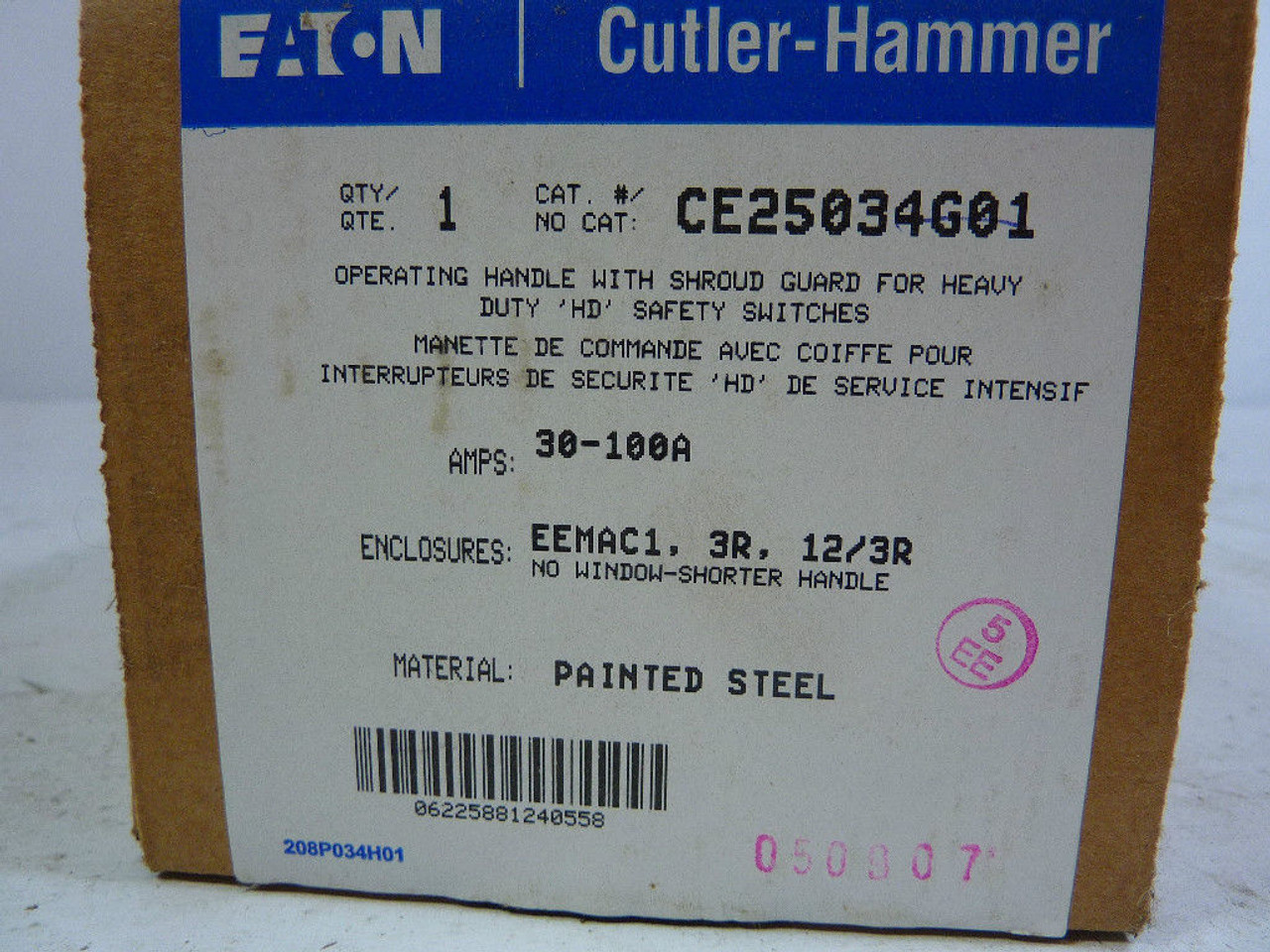 Cutler Hammer CE25034G01 Operator Handle 30-100 Amp ! NEW !