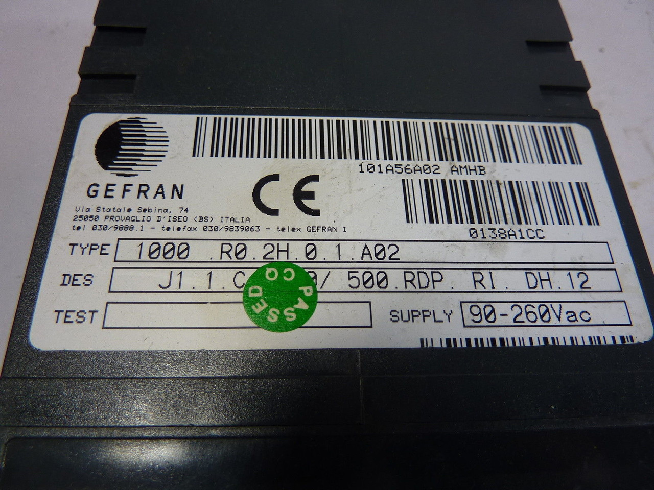 Gefran 1000-R0-2H-0-1-A02 Temperature Controller USED