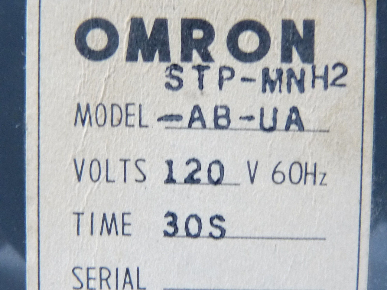 Omron STP-MNH2-AB-UA Timer 30 Seconds USED