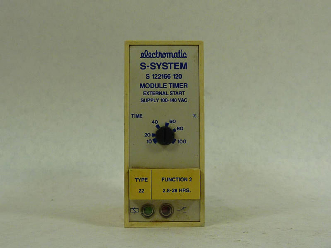 Electromatic S-122166-120 External Start Module Timer 120VAC USED