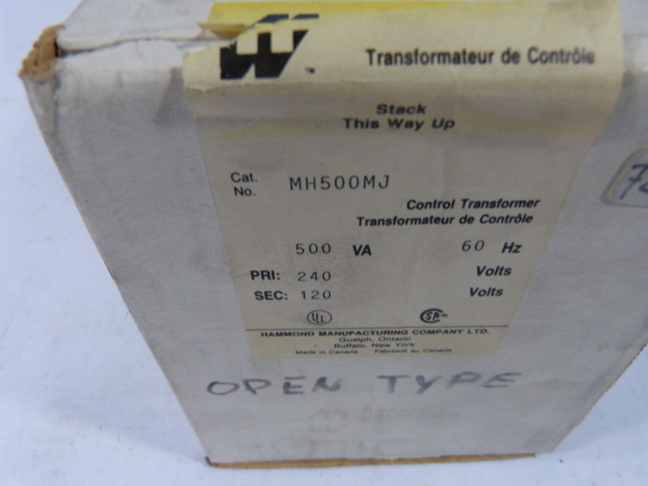 Hammond MH500MJ Voltage Transformer 500VA 1 PH 240VAC ! NEW !