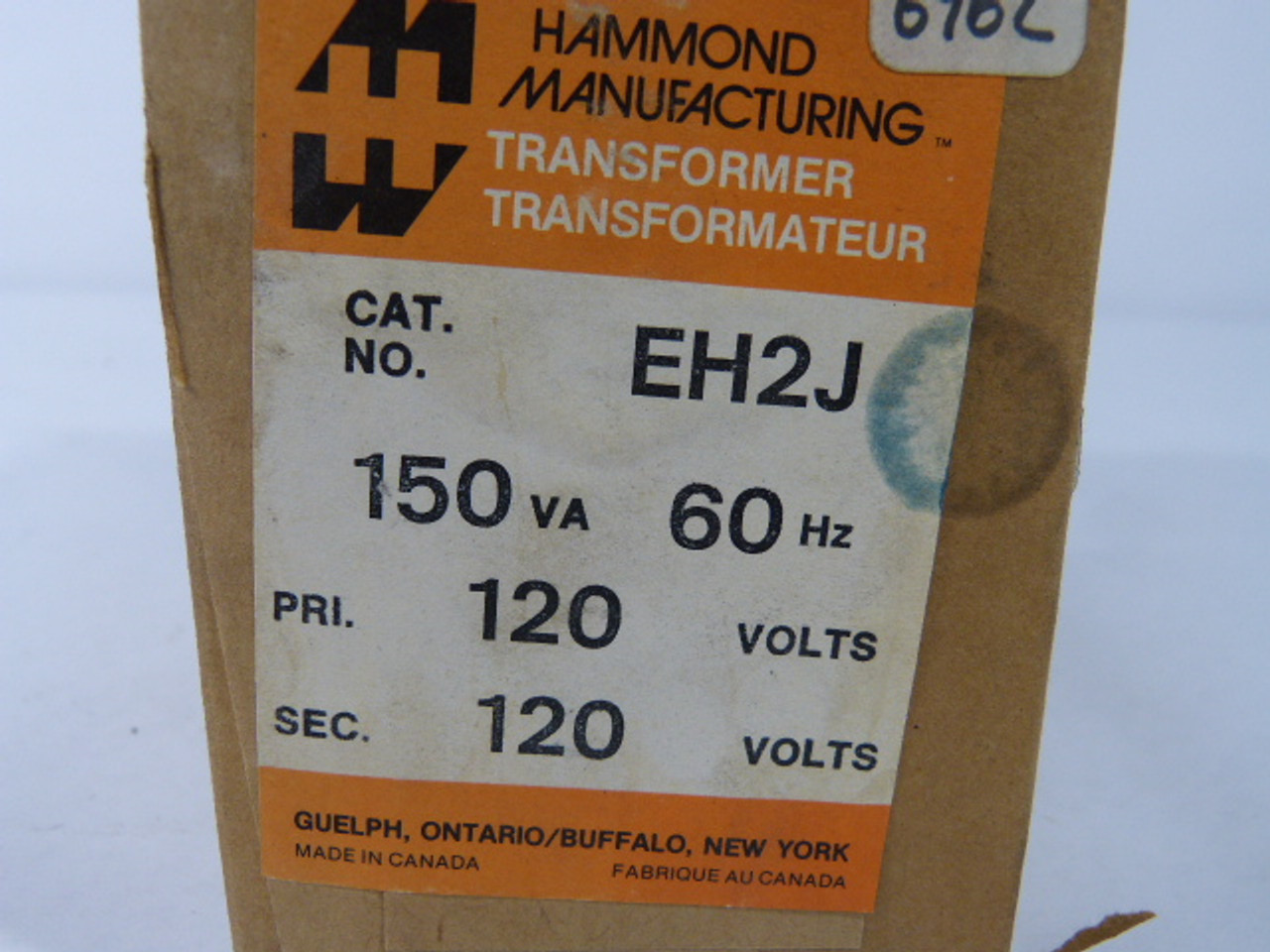 Hammond EH2J 1-Phase Transformer 120V 60Hz 150VA ! NEW !