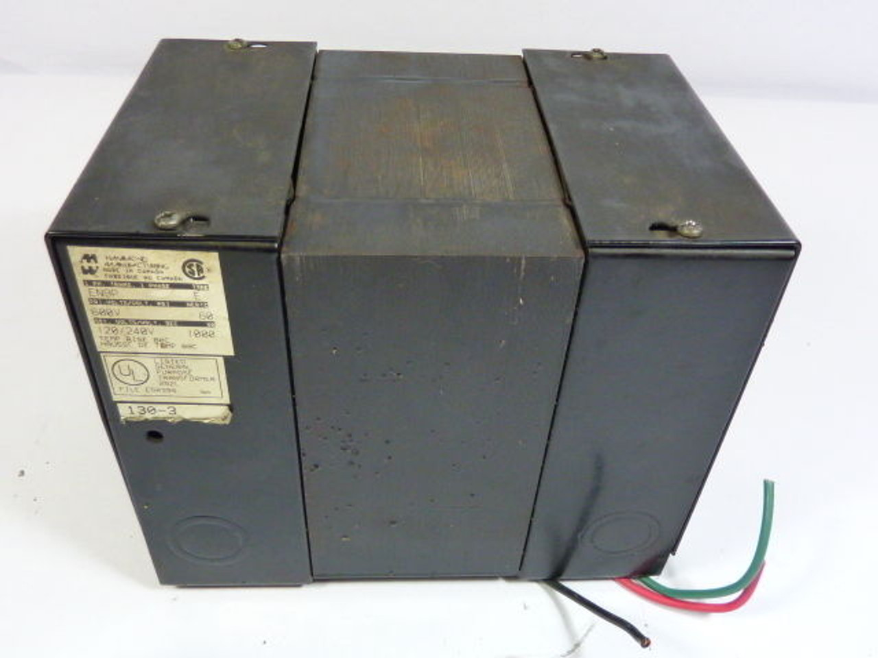 Hammond 130-3/EN9P 252L General Transformer 600V 60HZ E50394 Type E USED