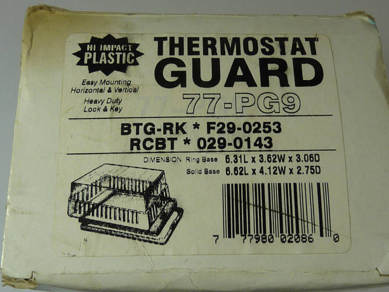 Thermostat Guard Hi Impact Plastic 77-PG9 ! NIB !