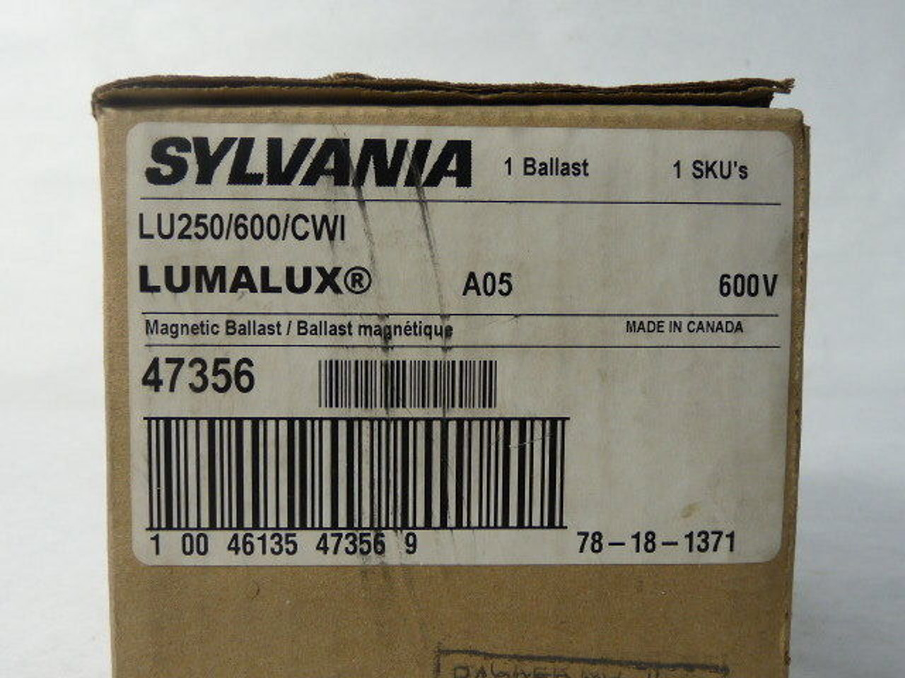 Sylvania LU250/600/LWI Lumalux A05 Magnetic Ballast ! NEW !