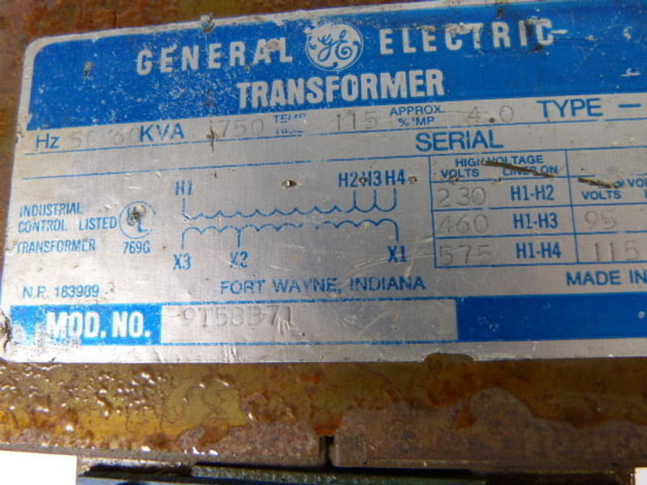 General Electric 9T58B71 Transformer USED