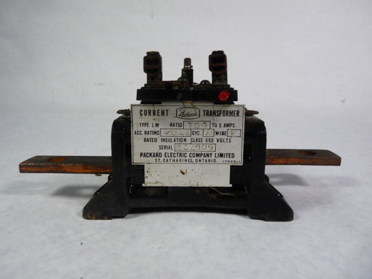 Packard 17965-1 Type LM Current Transformer 300:5A 60Hz 600V USED