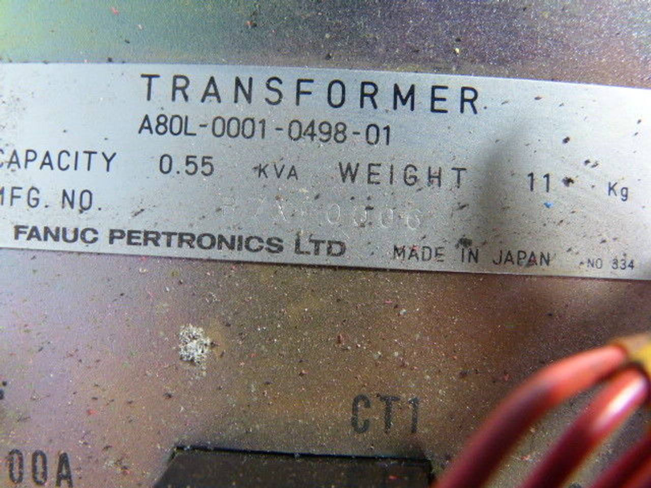 GE Fanuc A80L-0001-0498-01 Transformer .55kVA USED
