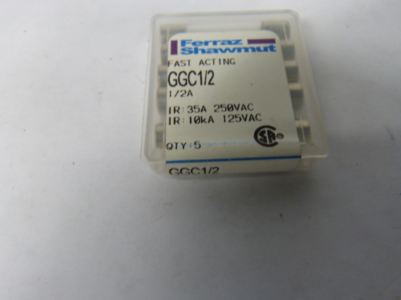 Gould GGC1/2 Fast Acting Fuse 1/2A 250V 5-Pack ! NEW !