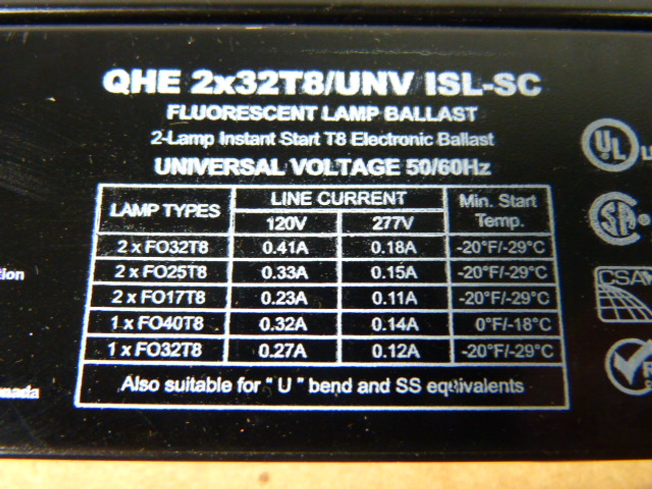 Sylvania QHE2X32T8/UNVISL-SC Ballast for Flourescent Lamp Box of 10pcs ! NEW !