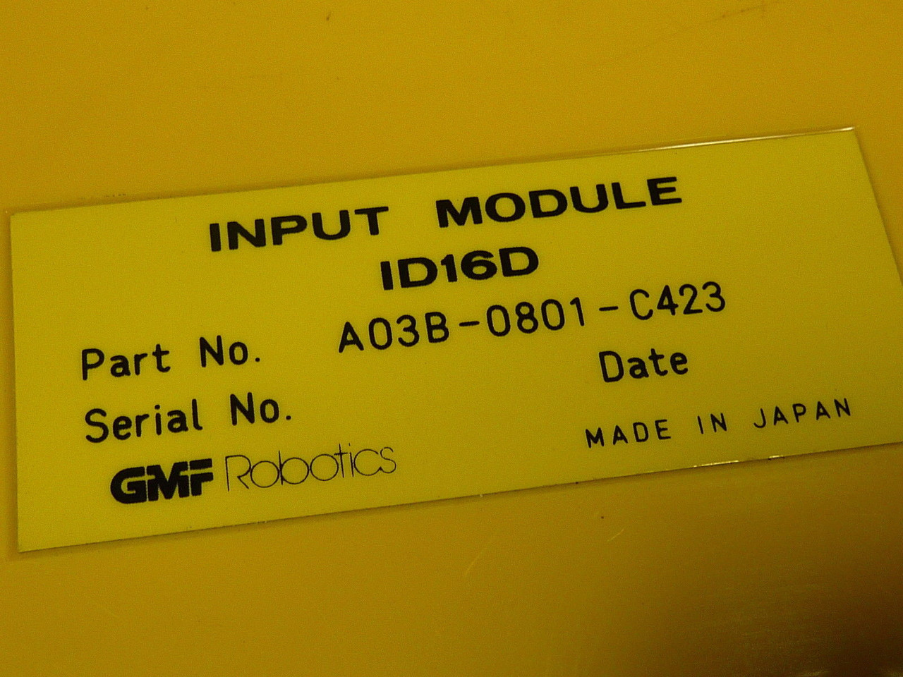 Fanuc A03B-0801-C423 Input Module ID16D 24VDC USED