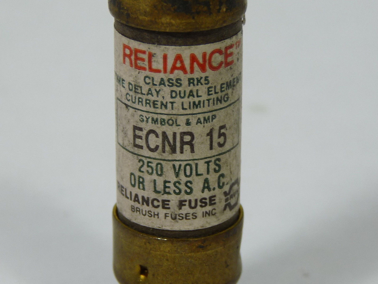 Reliance ECNR15 Time Delay Fuse 15A 250V USED