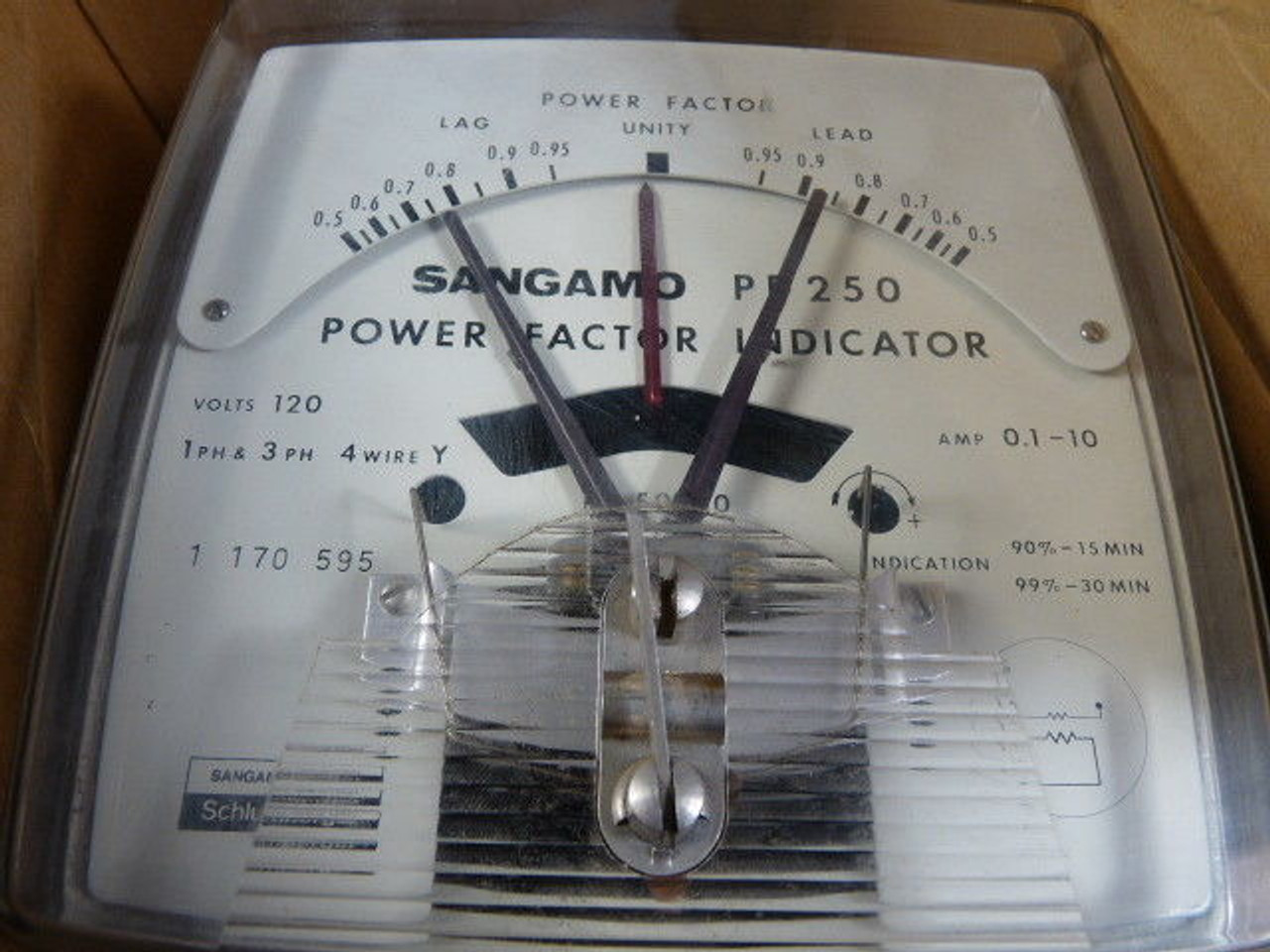 Sangamo PF250 Power Factor Indicator 120V ! NEW !